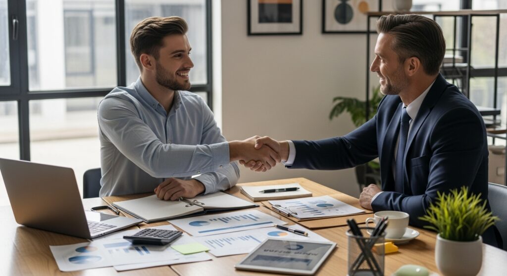 empresário iniciando abertura de empresa com contador da Contfy em Maceió.