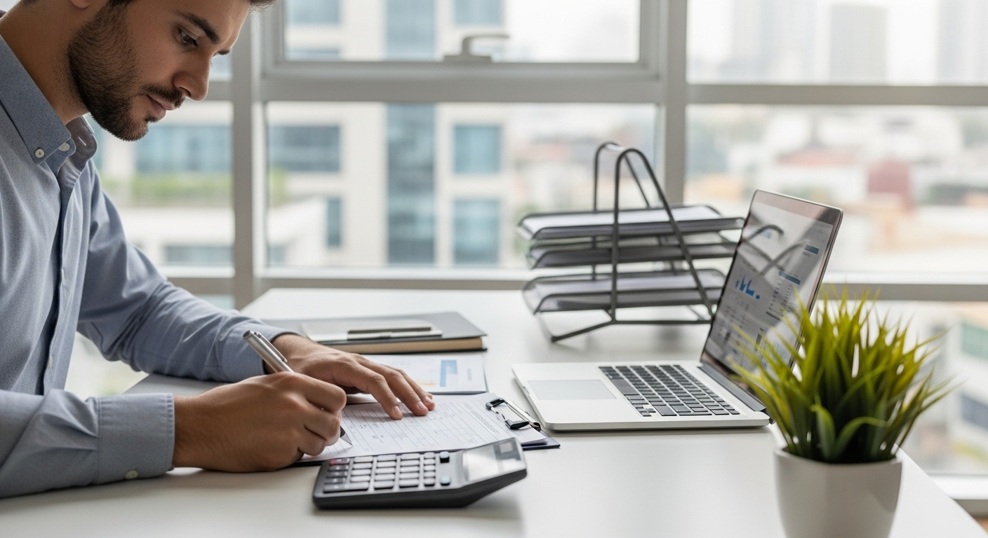 contador em Maceió analisando planejamento tributário empresarial.